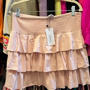 Sundays Blush Pink Tiered Mini Skirt